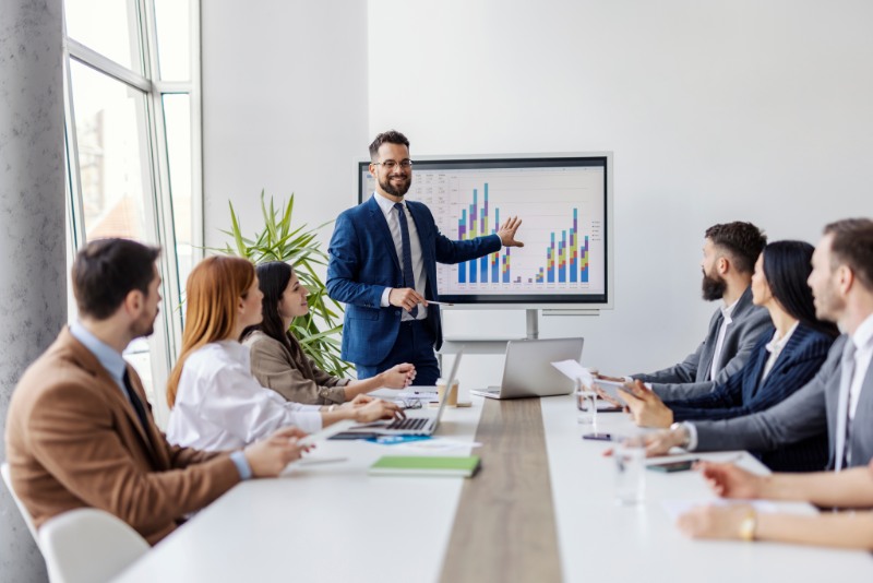 Data presentation in a professional office setting