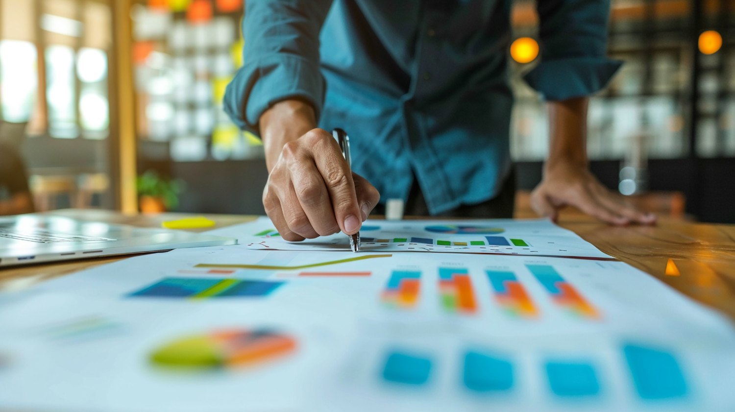 Person analyzing business and financial data