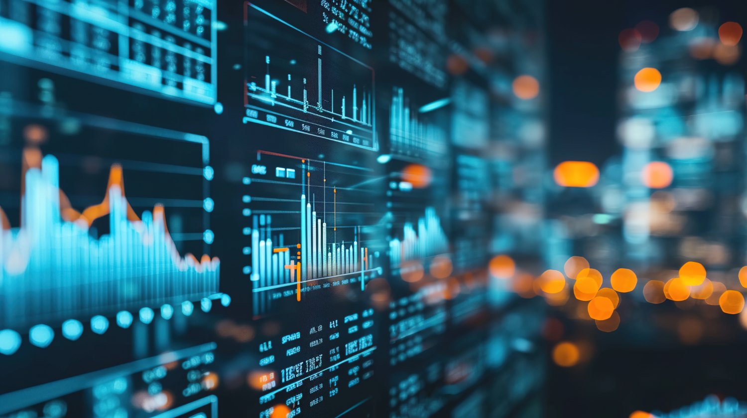Financial data analysis on a digital screen